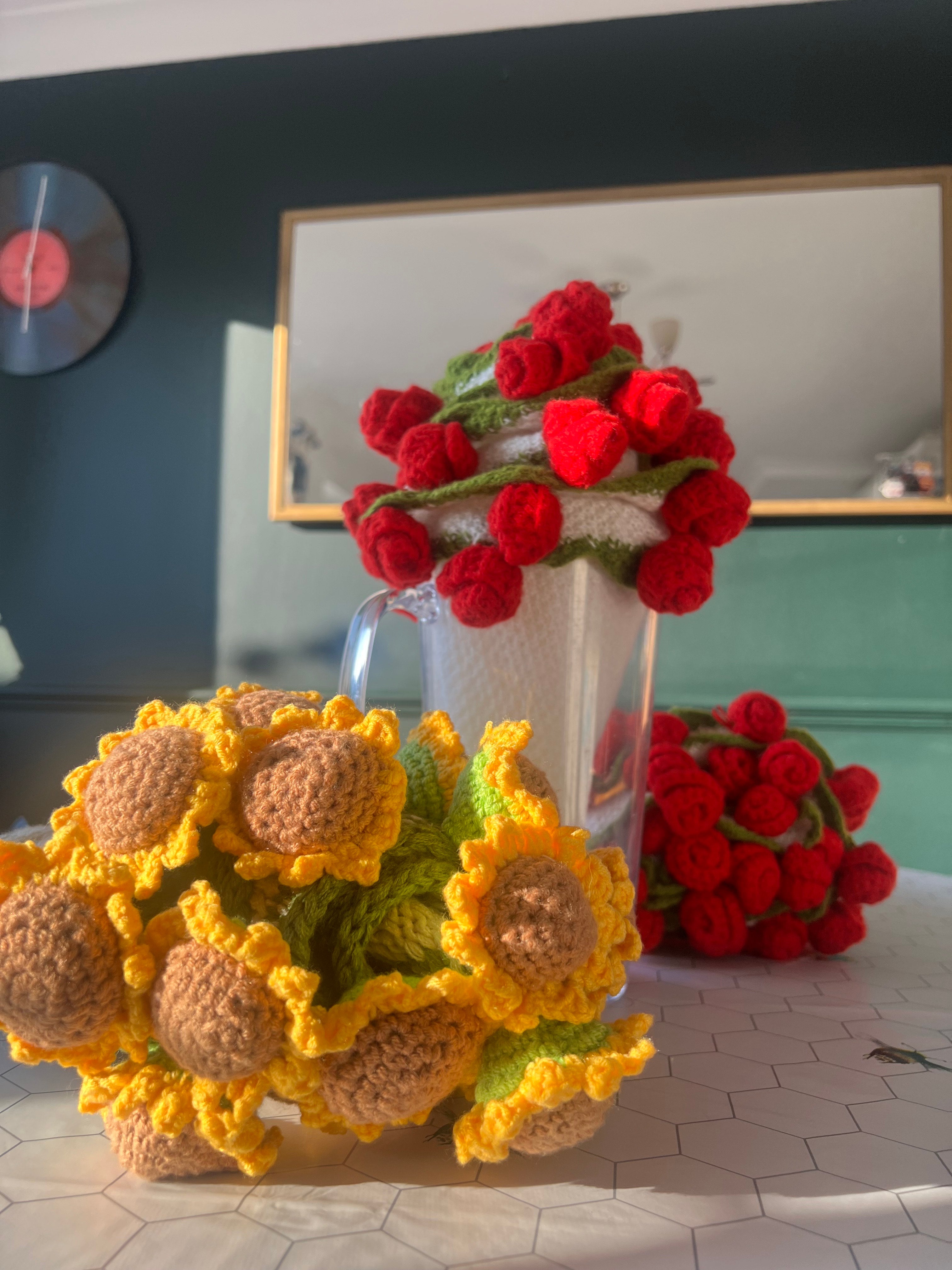 Crochet Sunflower Bouquet Blanket