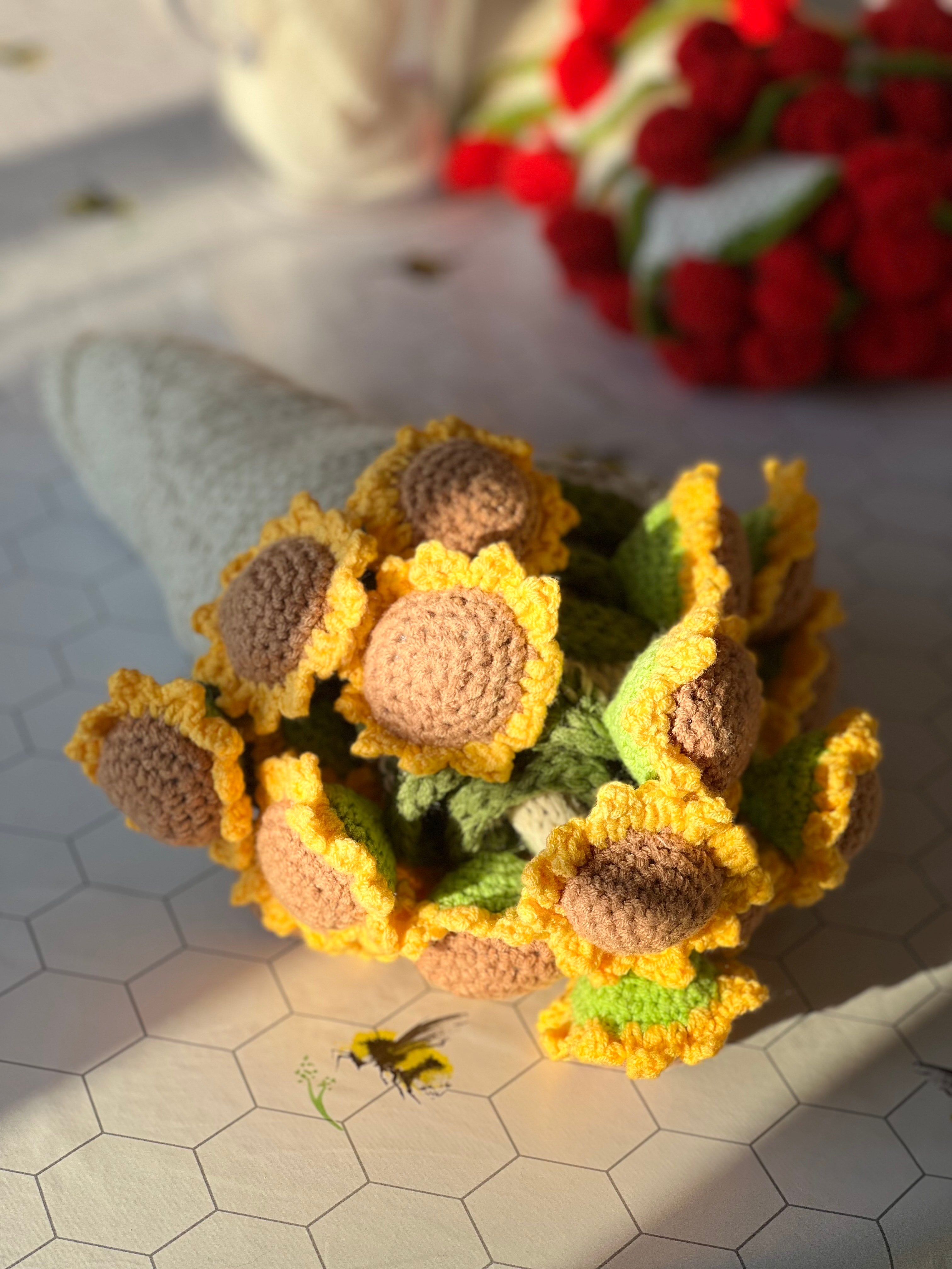 Crochet Sunflower Bouquet Blanket