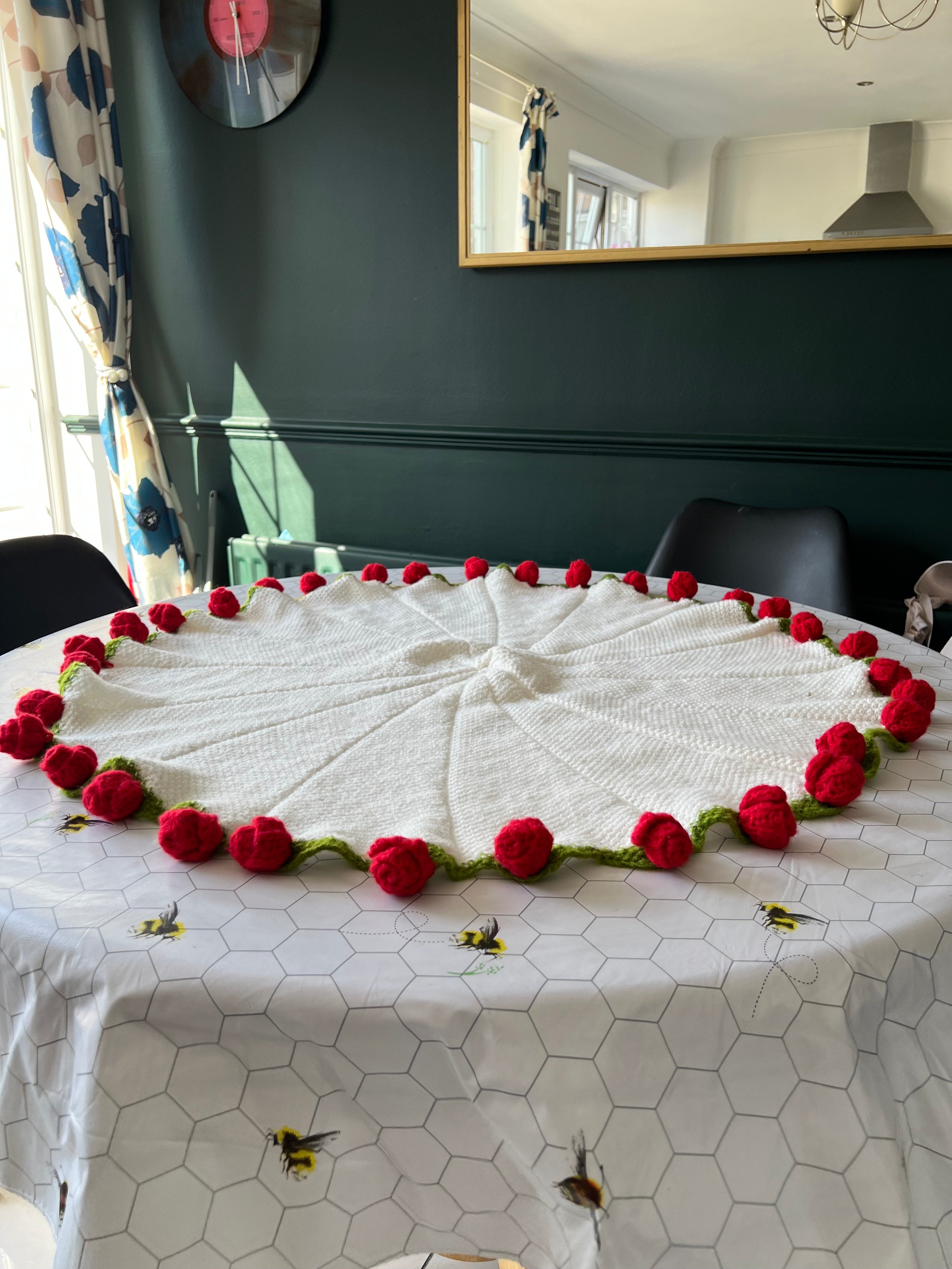 Crochet Rose Bouquet Blanket